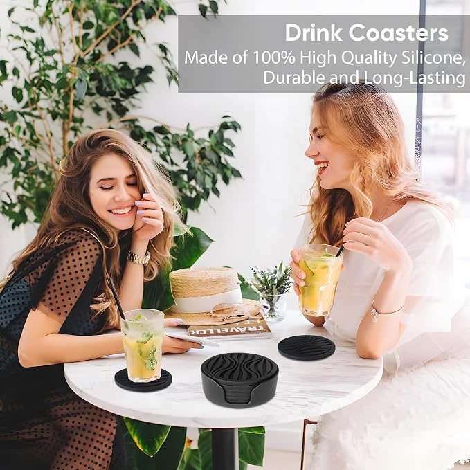 6 Pack Rubber Drink Coasters - Image 3