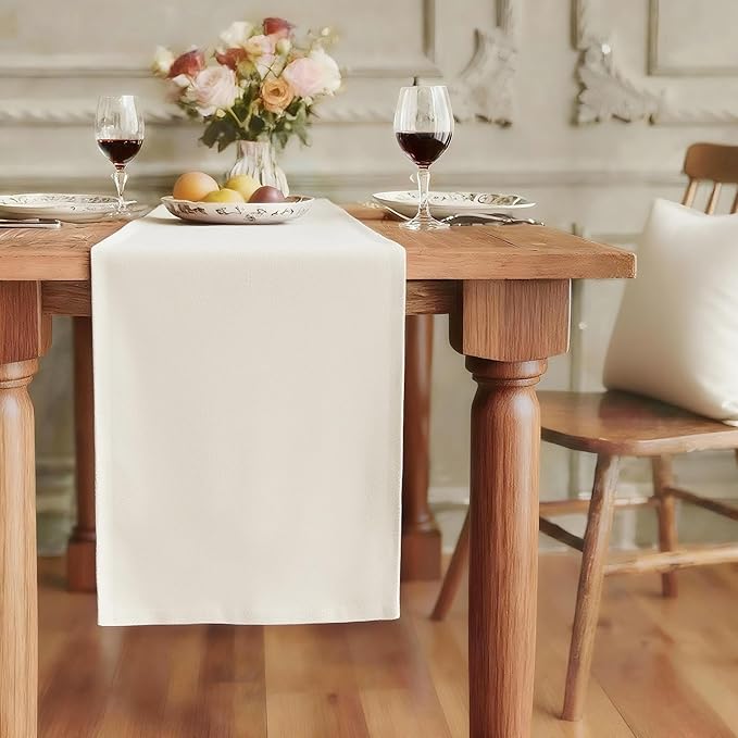 FOLINS&HOME Beige Waterproof Decorative Table Runner 60 Inches Long | 210GSM by FOLINSHOME