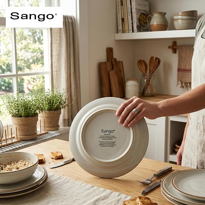 Sango 16-Piece Stoneware Dinnerware Set - Image 9