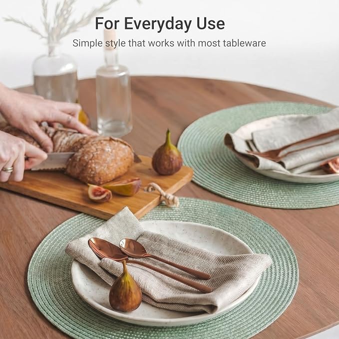 FunWheat Round Braided Placemats Set of 8 Place Mats - Image 5