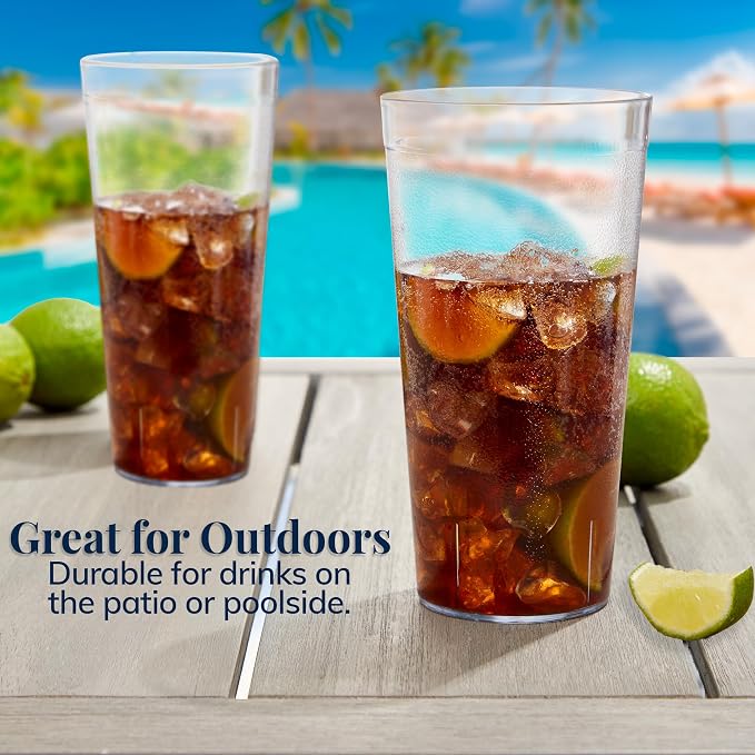 US Acrylic Cafe Plastic Reusable Tumblers, Restaurant Style, Made in USA - Image 7