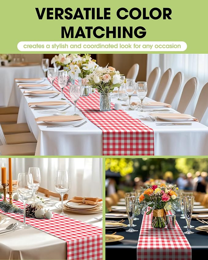 Pureegg Gingham Plastic Table Runners - Image 2