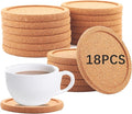 18 Pcs Cork Coasters with Lip, Absorbent Drink Coaster with Grooved Round Edge by Anpuimult