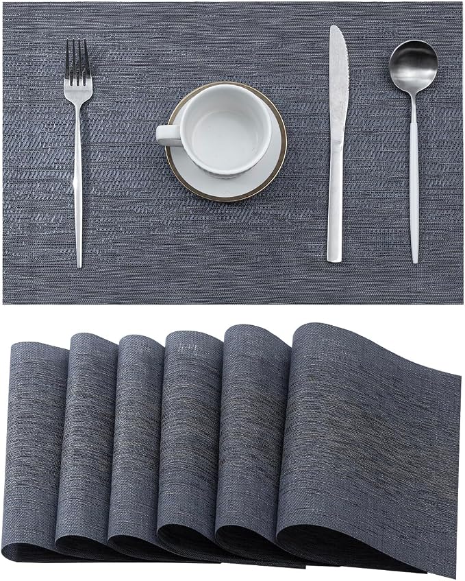 Leetaltree Denim Blue Placemats Set of 6 by Leetaltree-ArtatEveryTable
