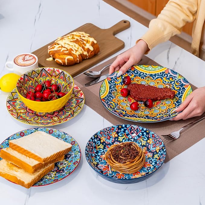 18 Pieces Dinnerware Sets, Porcelain Dishes Set - Image 4