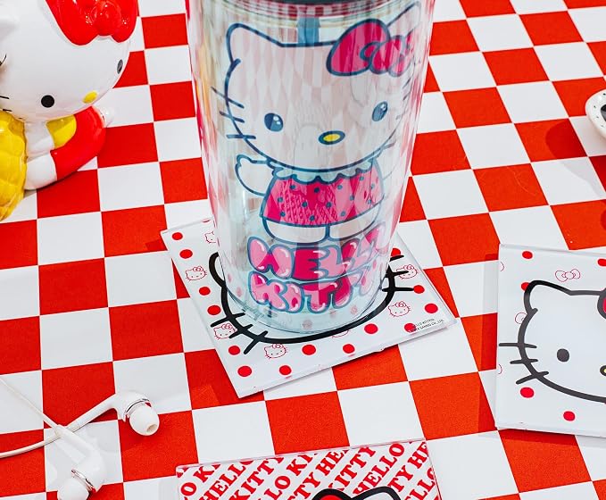 Sanrio Hello Kitty Red Bow Glass Coasters - Image 7