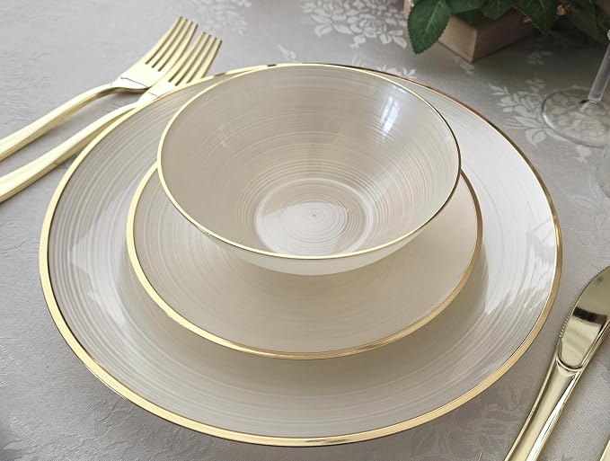 " OCCASIONS " 960pcs set-Wedding Party Disposable Plastic Plate Set -120 x 10'' - Image 2