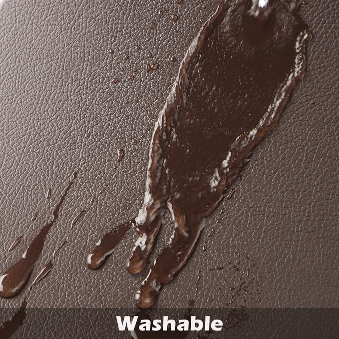 Vinjiasin Placemats Set of 4 Brown Leather Place Mats - Image 4