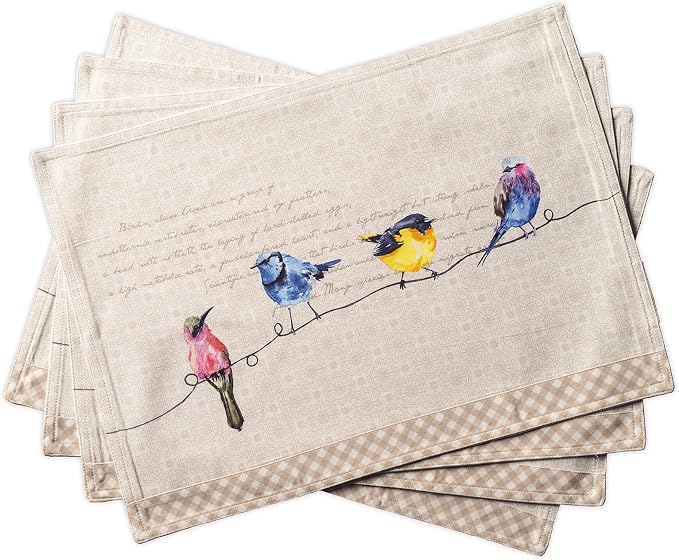 Maison d' Hermine Placemats Set of 4 Reusable 100% Cotton | Cloth Place Mats by MaisondHermine