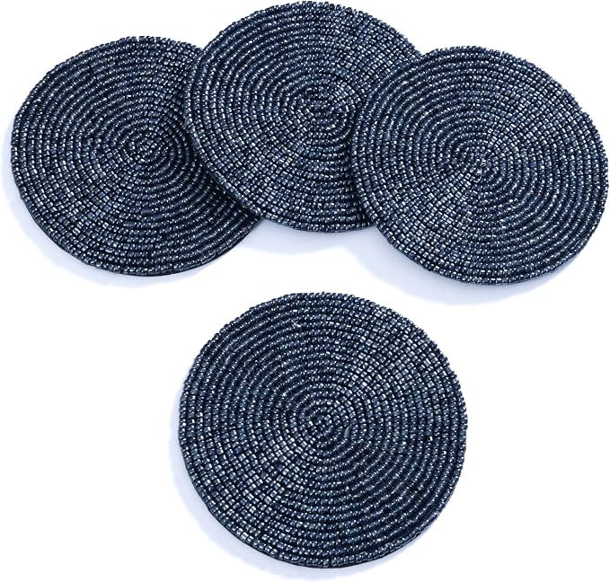 Handmade Beaded Bar Drink Tabletop Protection Coasters by byHomeDecorativeProduct