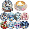 ijbnhd 8 PCS Christmas Diamond Art Coasters Christmas Snowman 4x4 inch | by ijbnhd