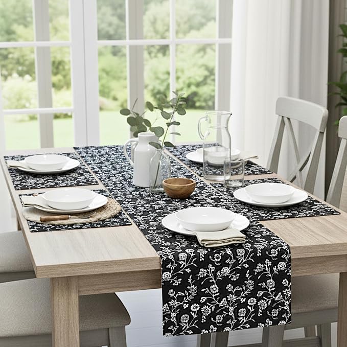 Floral Table Runner Vintage Flowers Botanical Design Rustic Vintage Grand - Image 5