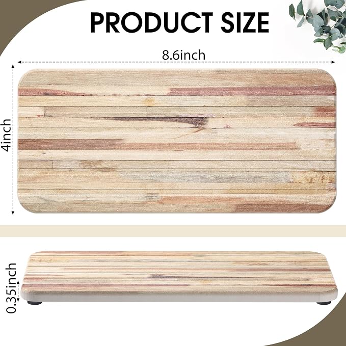2Pcs 8.6x4'' Water Absorbent Diatomite Coasters Diatomaceous Earth Drying Mat - Image 2