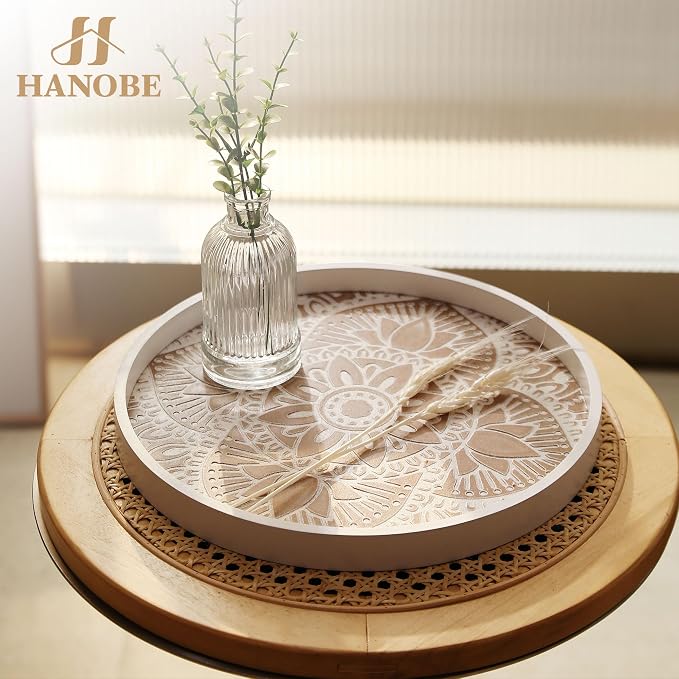 Hanobe 2Pcs Round Decorative Trays - Image 6