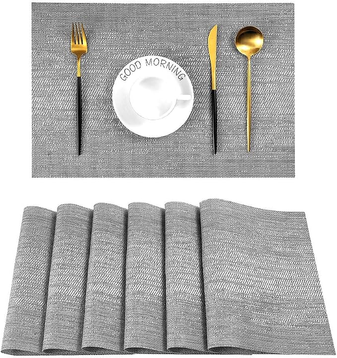 Leetaltree Grey Placemats, Heat Resistant Non-Slip Place mats by Leetaltree-ArtatEveryTable