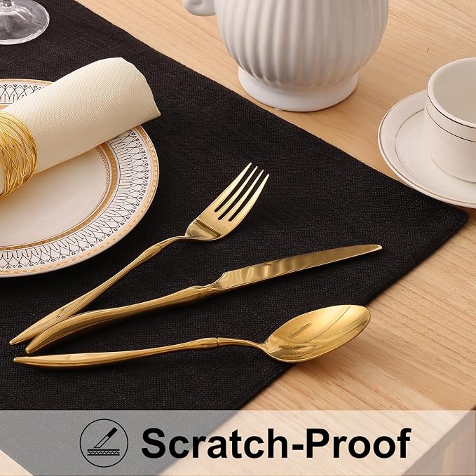 Faux Cotton Linen Placemats Set of 8, Cloth Washable Farmhouse Dining Table Mats - Image 4