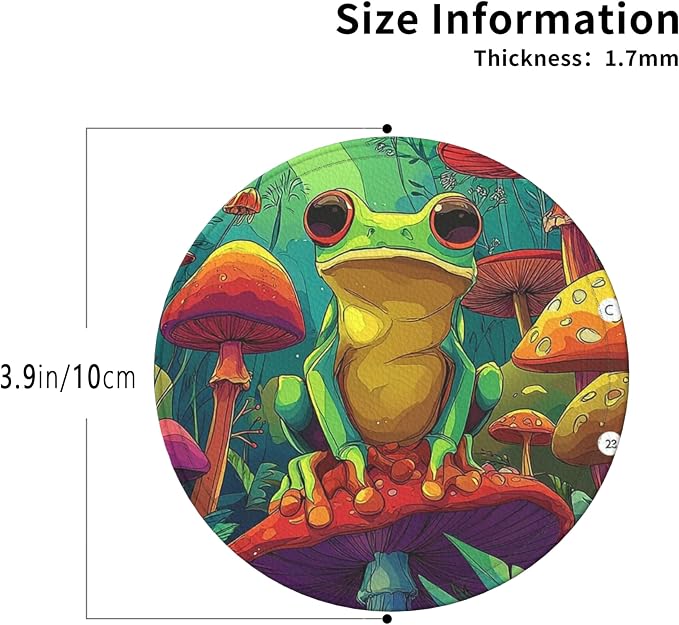 Frog Coasters Leather Round Drink Coasters 6 Pcs Set - Image 3