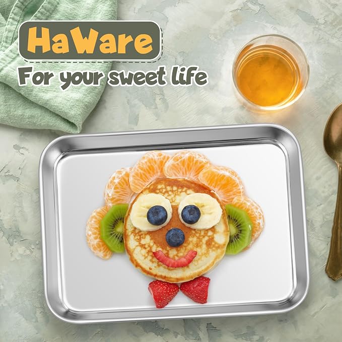 HaWare Stainless Steel Kids Plates, 6-Piece Dinner Dish Set - Image 6