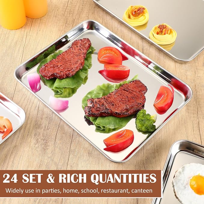 meekoo 24 Pcs Baking Sheet Pan Cookie Sheet Set - Image 5