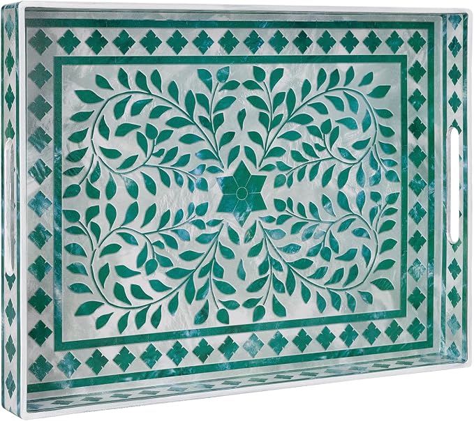 Green Serving Trays, Plastic Rectangular Serving Tray by MAONAME