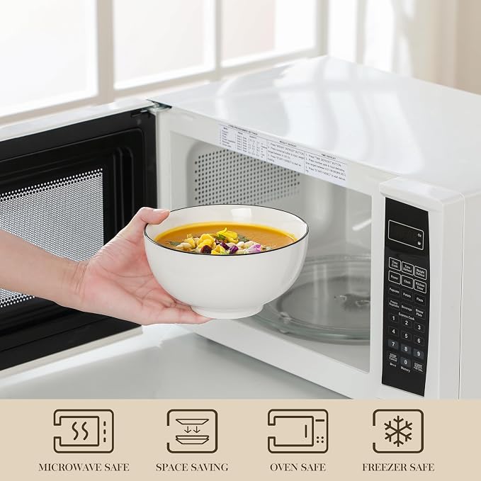 MALACASA Porcelain Soup Bowls, Dishwasher and Microwave Safe, Series Regular - Image 4