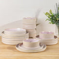 Ceramic Dinnerware Set for 6, 18-Piece Plates and Bowls Set | Lightweight by TheTerra