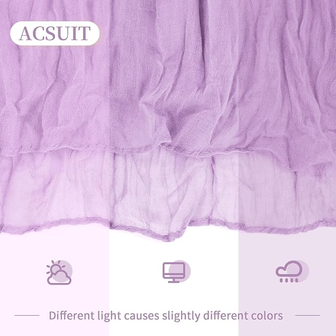 4 Pack Lavender Cheesecloth Table Runner 20 x 120 inch Gauze Table Runners 10 - Image 6