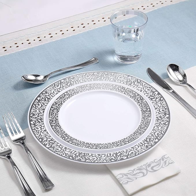 FOCUSLINE 175 Ct Silver Dinnerware Set - Image 4