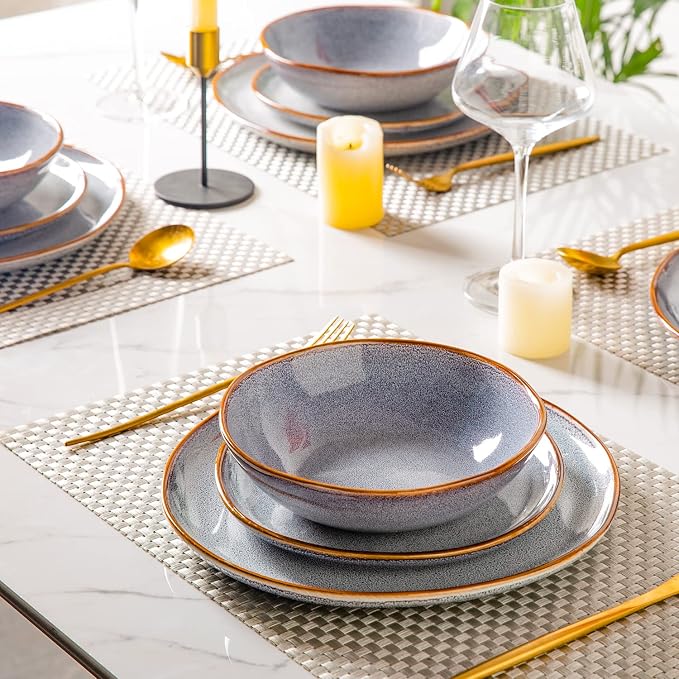 AmorArc Ceramic Plates Set of 6, 8.5 Inch Stoneware Small Dinner Plates Set | - Image 7