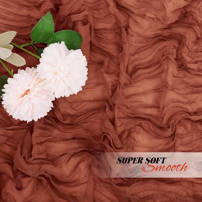 16 Pack Terracotta Cheesecloth Table Runners 20x120 Inch Gauze Table Runner - Image 7