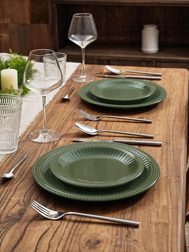 Famiware Ceramic Plates and Bowls Sets, Chip & Scratch Resistant, Microwave & - Image 2