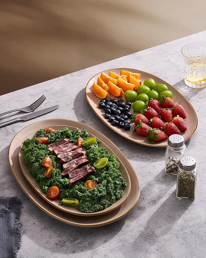 famiware Serving Platter, Oval 15.59/14.3/12.9 inch Serving Dishes - Image 4