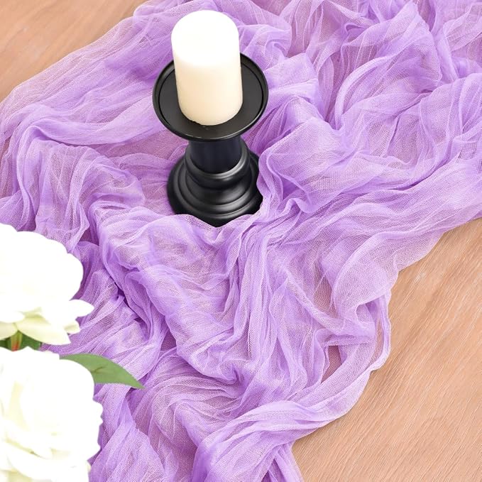 Lilac Cheesecloth Table Runner Cheese Cloth Wedding Birthday Party Decor | 10Ft by Joanlody