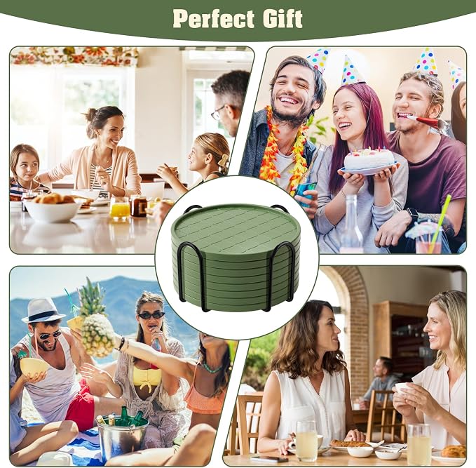 Coasters Set of 6, Hot or Cold Drink Coasters - Image 6
