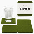 Graf Lantz - Bierfilzl Merino Wool Square Coasters Set of 4 - Loden Green - by GrafLantz