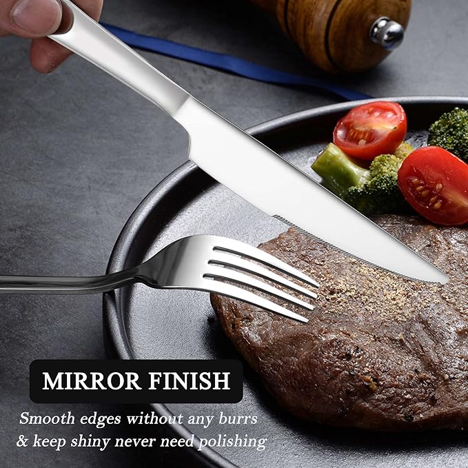 LIANYU 60 Piece Silverware Flatware Set - Image 3