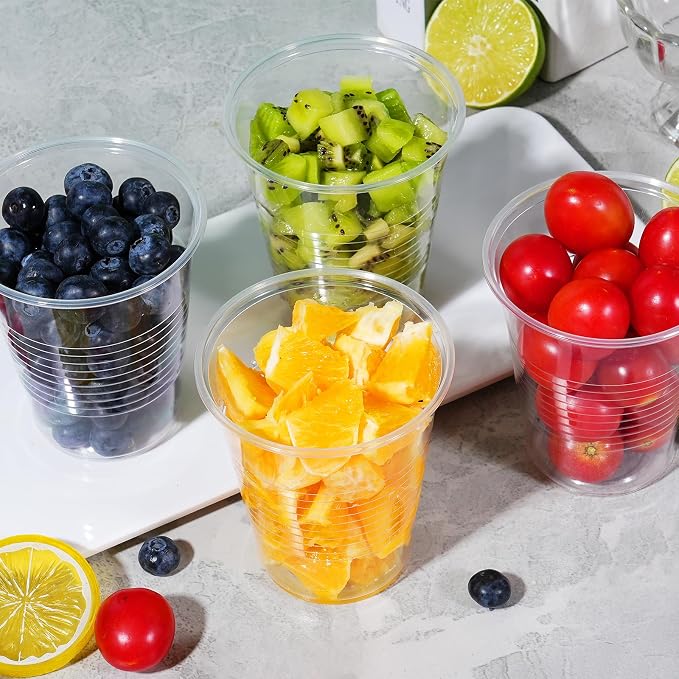 SIUQ 2000 Pack 12 oz Clear Plastic Cups, Bulk Disposable Water Cups | Cold - Image 7
