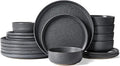 Famiware Milkyway 18-Piece Stoneware Dinnerware Set, Matte Dark Charcoal | by Famiware