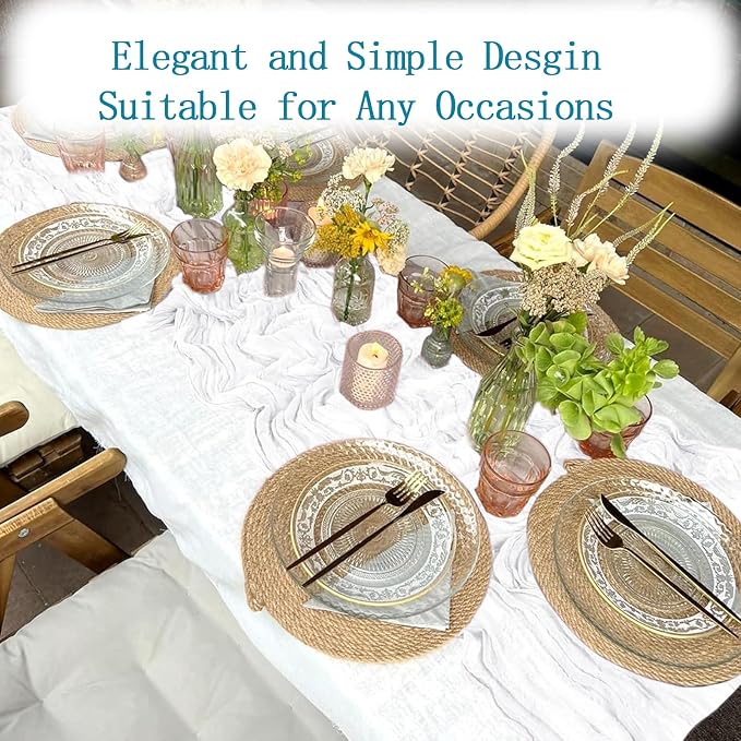 4 Pack White Cheesecloth Table Runner 20 x 120 inch Gauze Table Runners 10 FT - Image 5