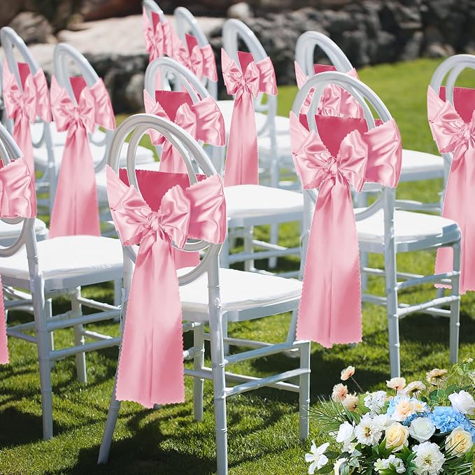 VACVELT Blush Pink Satin Table Runners, 12x72 Inch, 6 Pack, Scalloped Edge | - Image 9