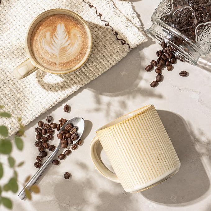 theterra Ceramic Coffee Mugs Set of 4, 14.2 oz Coffee Cups - Image 2
