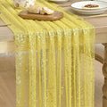 Artoid Mode Light Yellow Gold Gauze Table Runner 59x120 Inch 10FT, Glitter by ArtoidMode