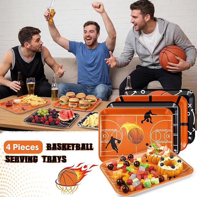 4 Pieces Basketball Serving Trays - Image 6