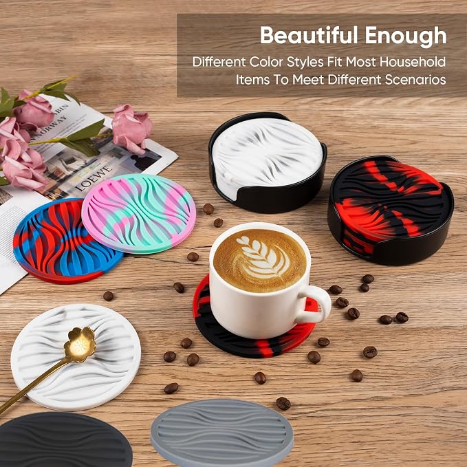6 Pack Rubber Drink Coasters - Image 4