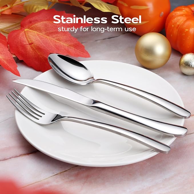 Onader 40 Piece Heavy Duty Silverware, Flatware Set - Image 6