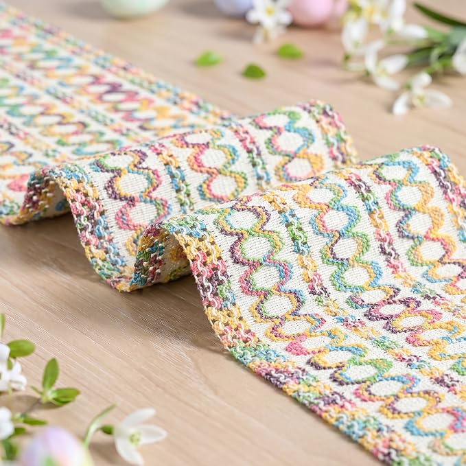 Artoid Mode Colorful Woven Farmhouse Hollow Table Runner 12x36 Inch | Holiday - Image 6