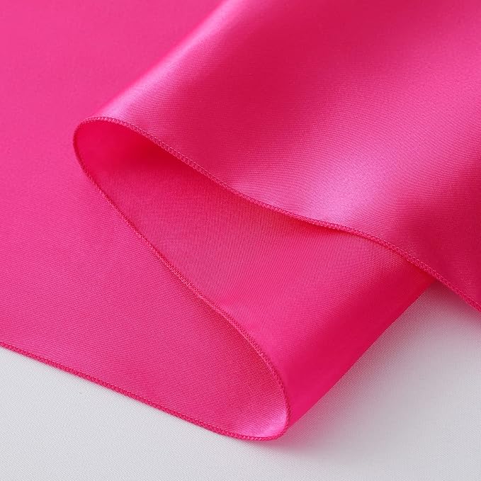 Horbaunal 6 Pack Satin Runners 12 x 108 Inch, Hot Pink | Bright Silky Smooth - Image 7