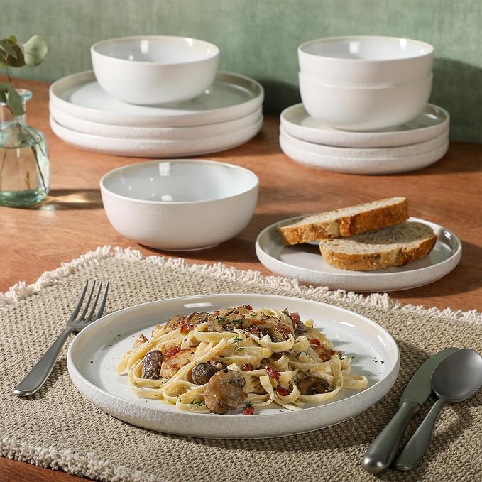 Gibson Elite Tahoe Sunset 12 Piece Stoneware Reactive Glaze Ceramic Plates and - Image 5
