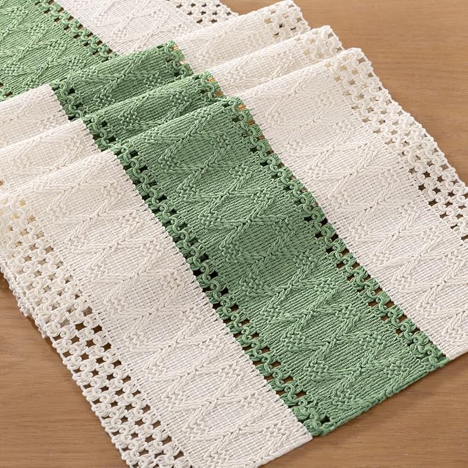 Boho Table Runner Summer Farmhouse Rustic Dining Dresser Scarf Home Decor | - Image 5