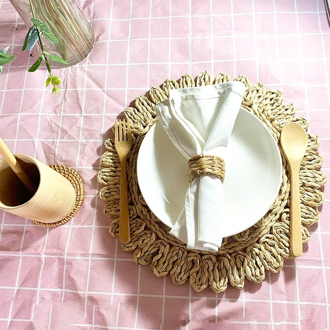 Set 24 Water Hyacinth Napkin Rings, Handwoven by Laquedecraft | Handwoven 100% - Image 4